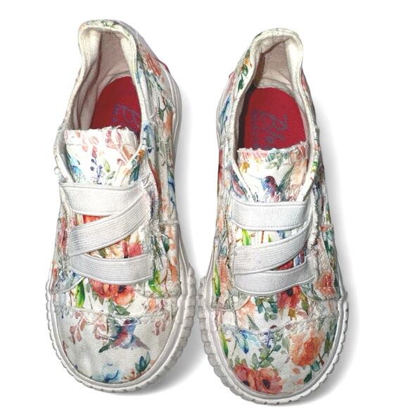 Blowfish Malibu Kids Maura Floral Pull-on Canvas Sneakers Girls sz 8 - Picture 2 of 6